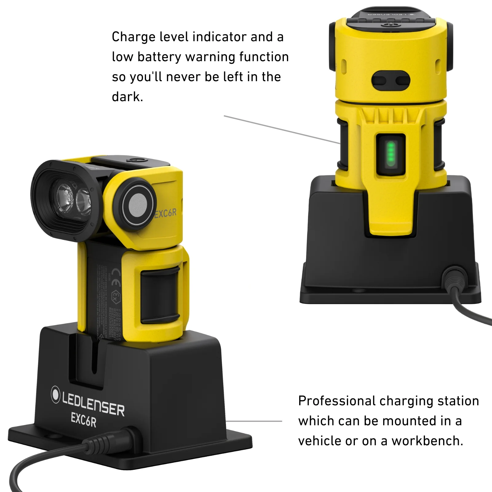 ATEX EXC6R Right Angle Rechargeable Torch Zone 0/21, 300 Lumens - Image 8