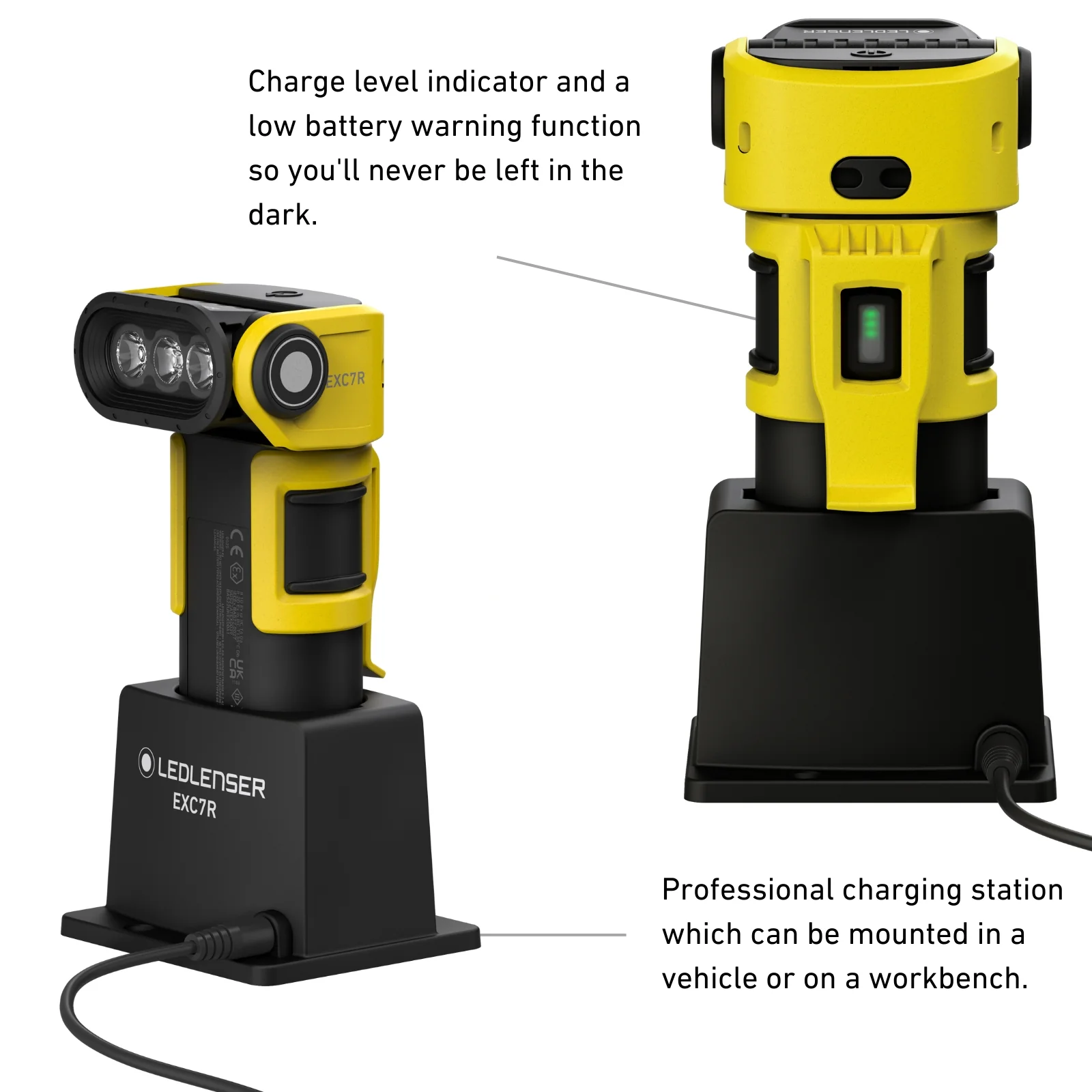 ATEX EXC7R Right Angle Rechargeable Torch Zone 0/21, 400 Lumens - Image 5
