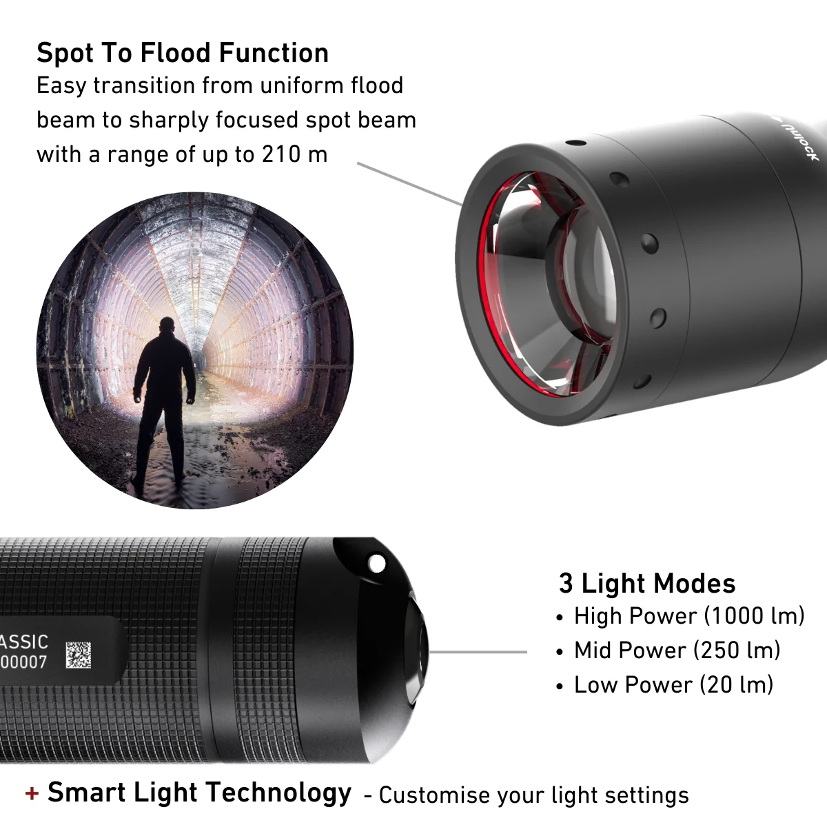 C7R Classic Rechargeable Torch, 1000 Lumens - Image 8