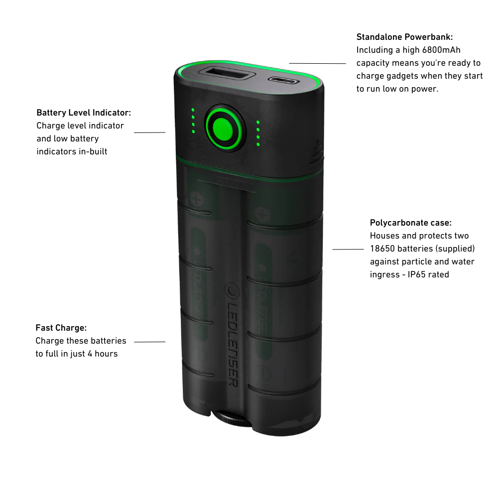 FLEX7 Li-ion Power Bank Plus 6800mAh, Includes 2 x 18650 - Image 6
