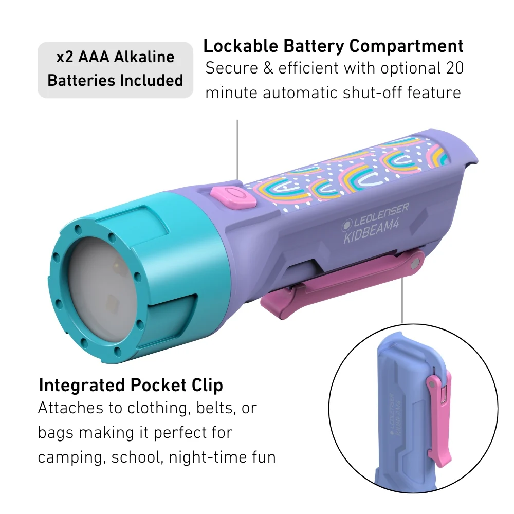 KidBEAM4 Purple Rainbows Children's Torch - Image 8
