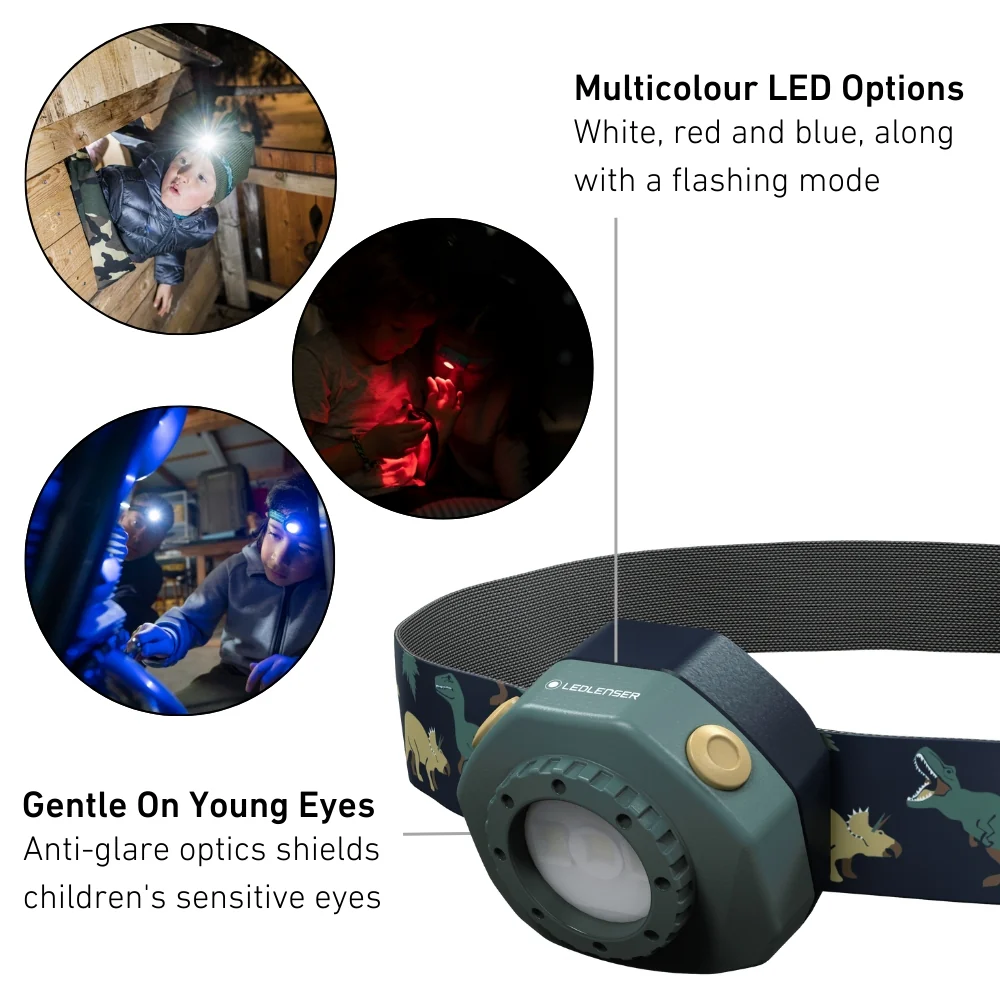 KidLED4R Rechargeable Head Torch, Purple Rainbows - Image 8