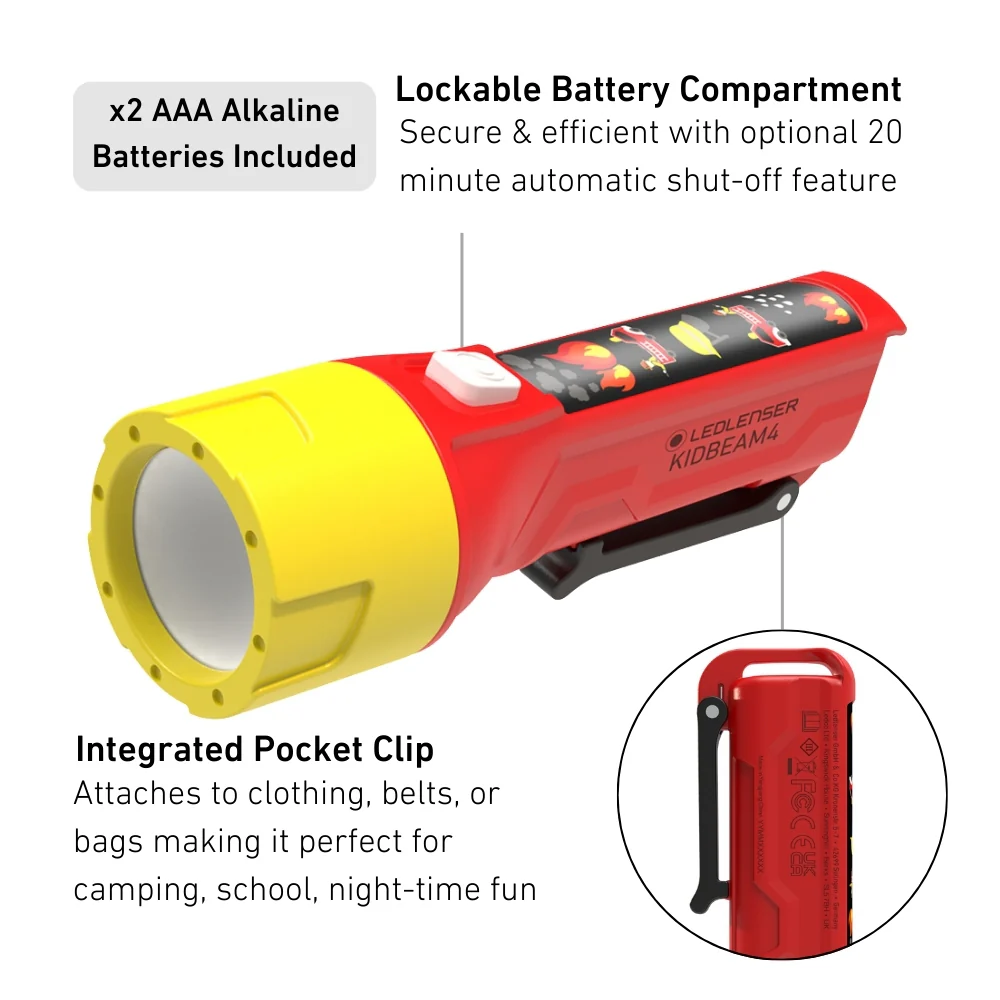 KidBEAM4 Red Fire Service Children's Torch - Image 8