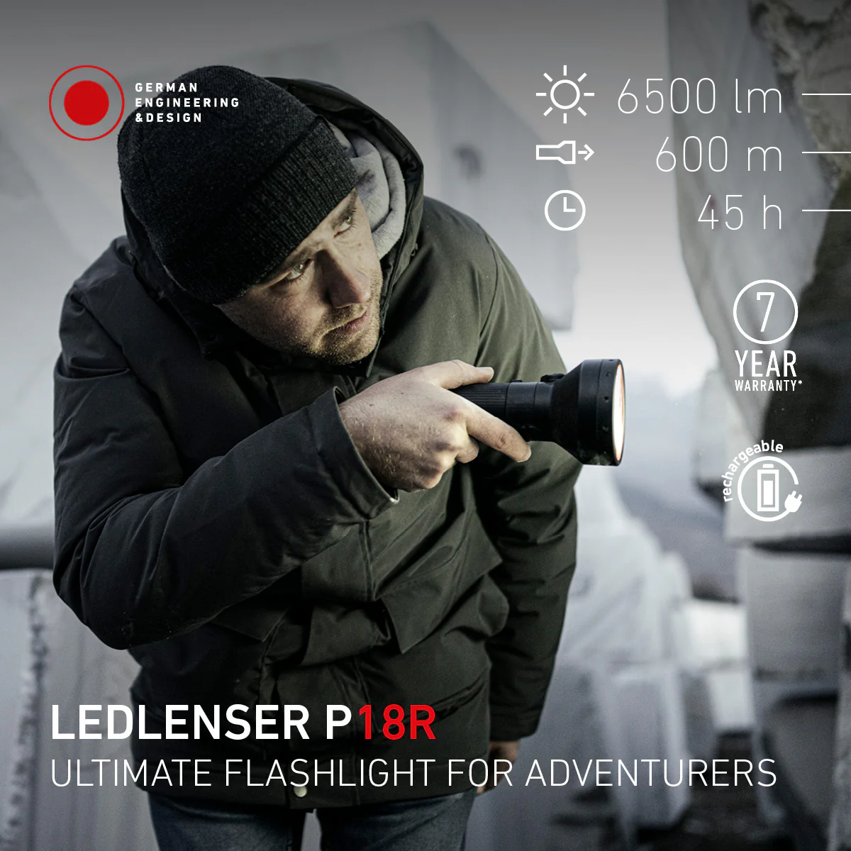 P18R Rechargeable Torch 2025, 6500 Lumens - Image 2