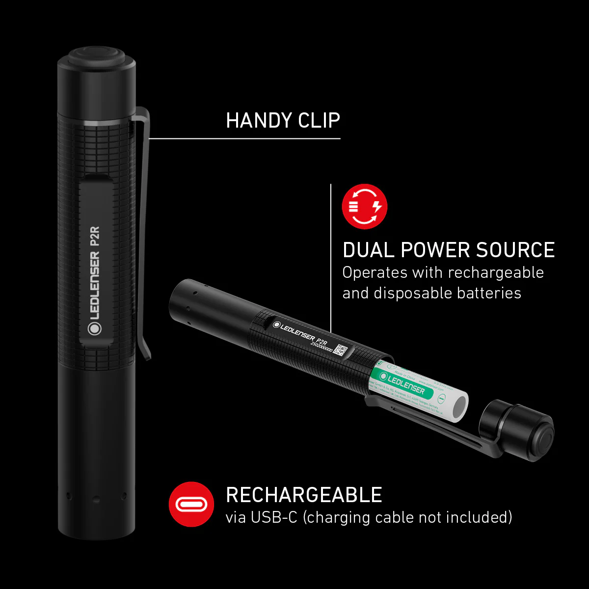 P2R Rechargeable Torch 2025, 200 Lumens - Image 3