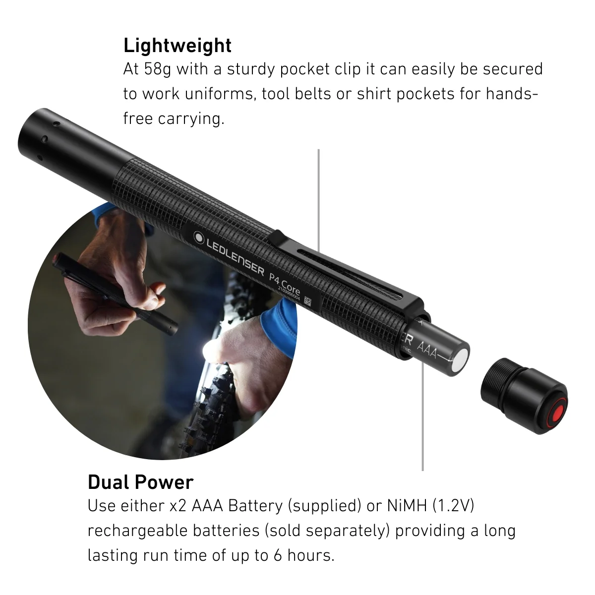 P4 Core Battery Operated Torch 2021, 120 Lumens - Image 5