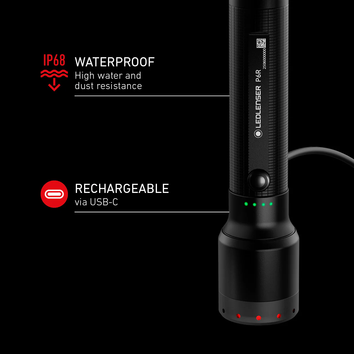 P6R Rechargeable Torch 2025, 1200 Lumens - Image 4
