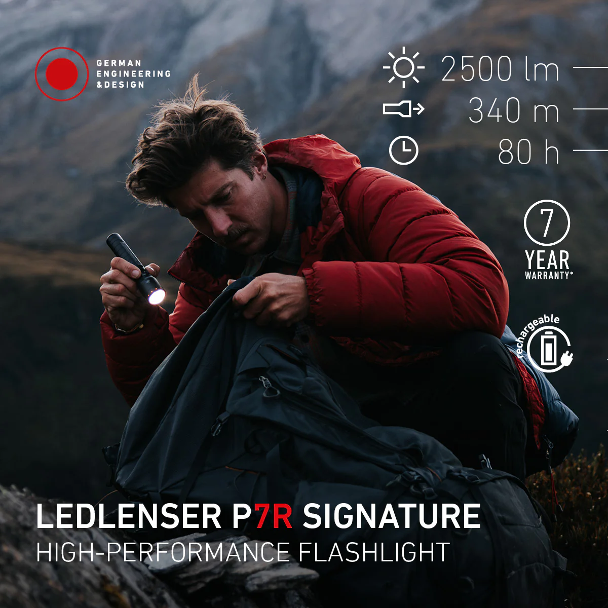 P7R Signature Rechargeable Torch 2025, 2500 Lumens - Image 2