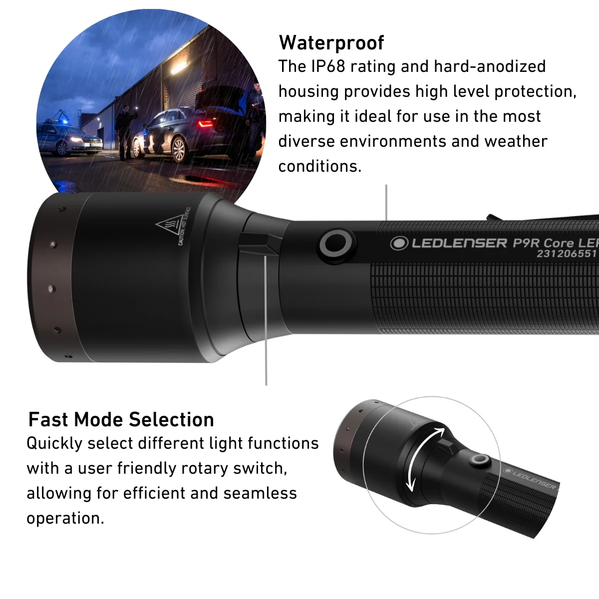P9R Core LEP Rechargeable Torch 2024, 1000 Lumens - Image 5