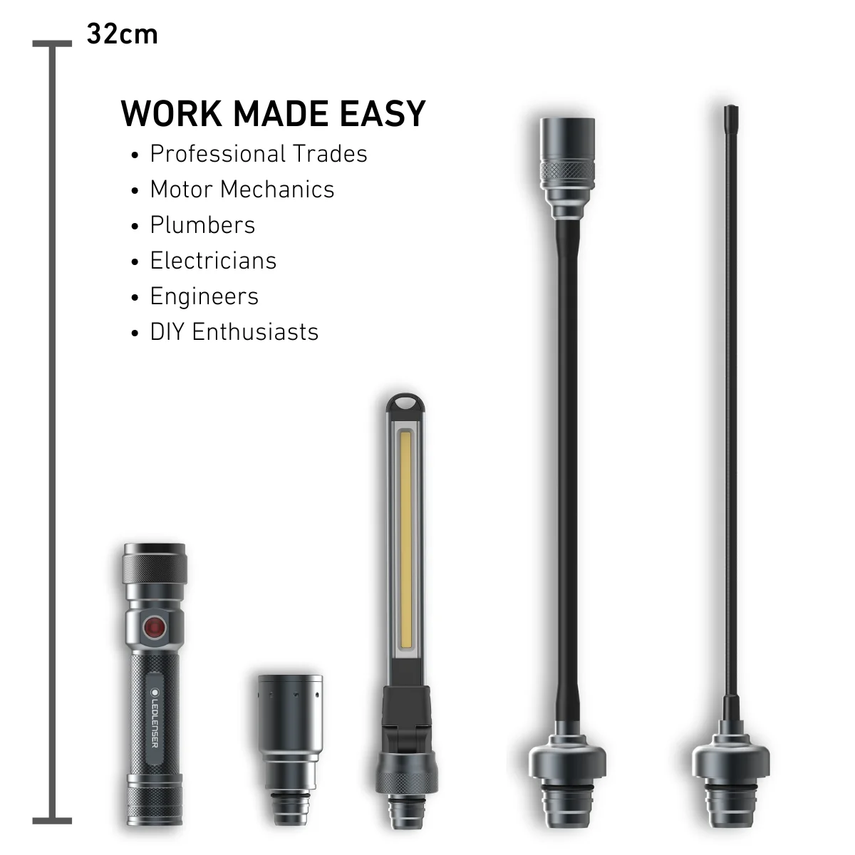 Workers Friend Rechargeable Inspection Light, 4-in-1 Quick Connect - Image 7